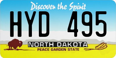 ND license plate HYD495