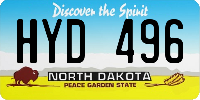 ND license plate HYD496