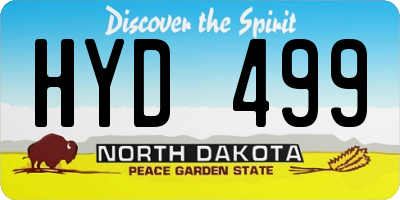 ND license plate HYD499