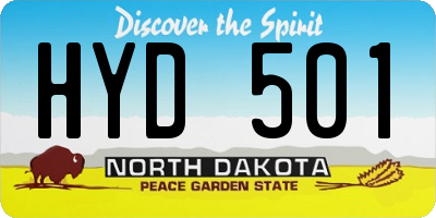 ND license plate HYD501