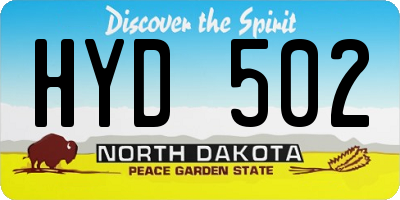 ND license plate HYD502