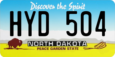 ND license plate HYD504