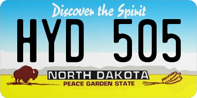 ND license plate HYD505