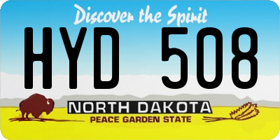 ND license plate HYD508