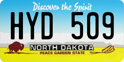 ND license plate HYD509