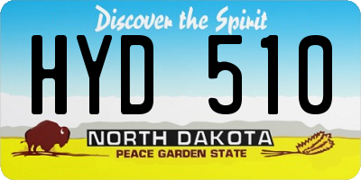 ND license plate HYD510