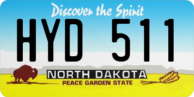 ND license plate HYD511