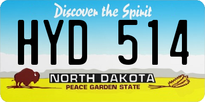 ND license plate HYD514