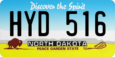 ND license plate HYD516
