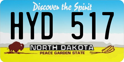ND license plate HYD517