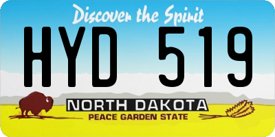 ND license plate HYD519