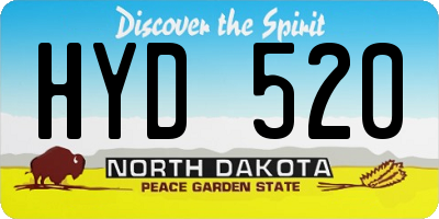 ND license plate HYD520