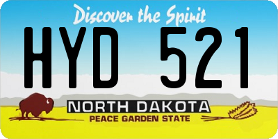 ND license plate HYD521