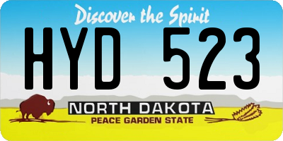 ND license plate HYD523