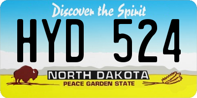 ND license plate HYD524