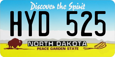 ND license plate HYD525