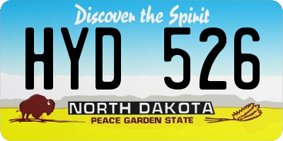 ND license plate HYD526