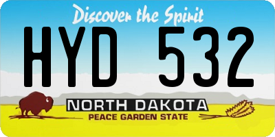 ND license plate HYD532