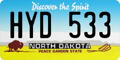 ND license plate HYD533