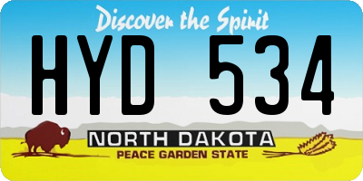 ND license plate HYD534