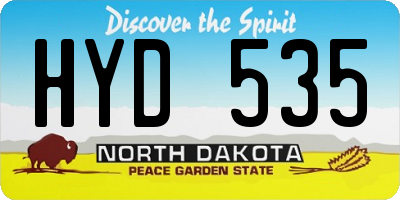 ND license plate HYD535
