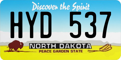 ND license plate HYD537