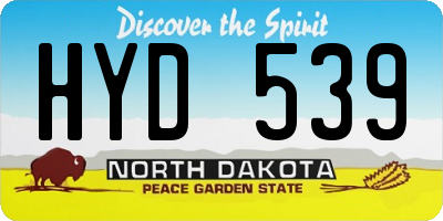 ND license plate HYD539