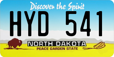 ND license plate HYD541