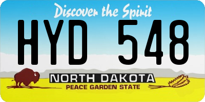 ND license plate HYD548