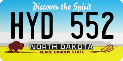 ND license plate HYD552