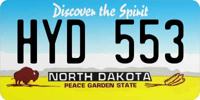 ND license plate HYD553
