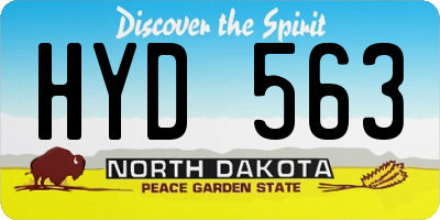 ND license plate HYD563
