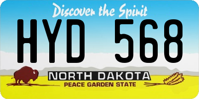 ND license plate HYD568