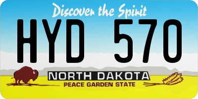 ND license plate HYD570