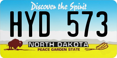 ND license plate HYD573