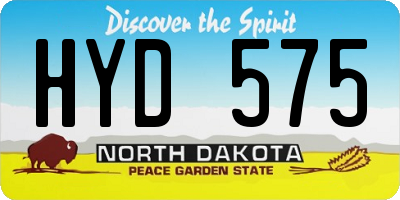 ND license plate HYD575