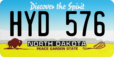 ND license plate HYD576