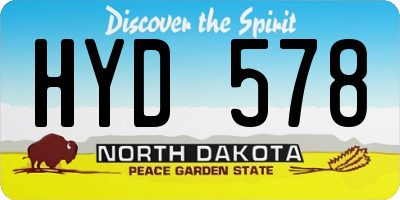 ND license plate HYD578
