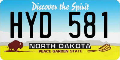 ND license plate HYD581
