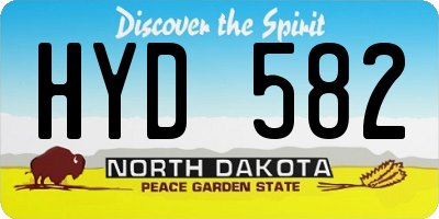 ND license plate HYD582