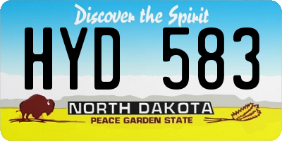 ND license plate HYD583