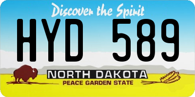 ND license plate HYD589