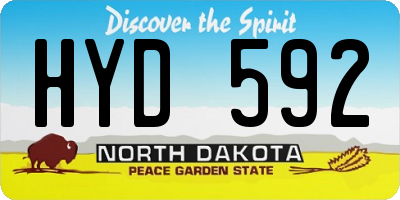 ND license plate HYD592