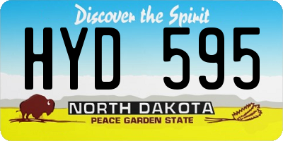 ND license plate HYD595