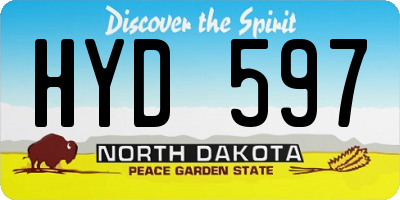 ND license plate HYD597