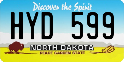 ND license plate HYD599