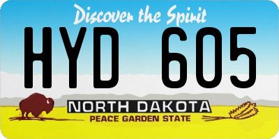 ND license plate HYD605