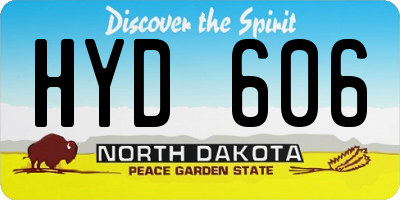 ND license plate HYD606