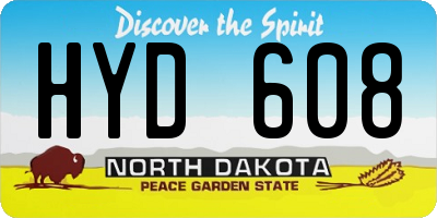 ND license plate HYD608