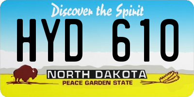 ND license plate HYD610